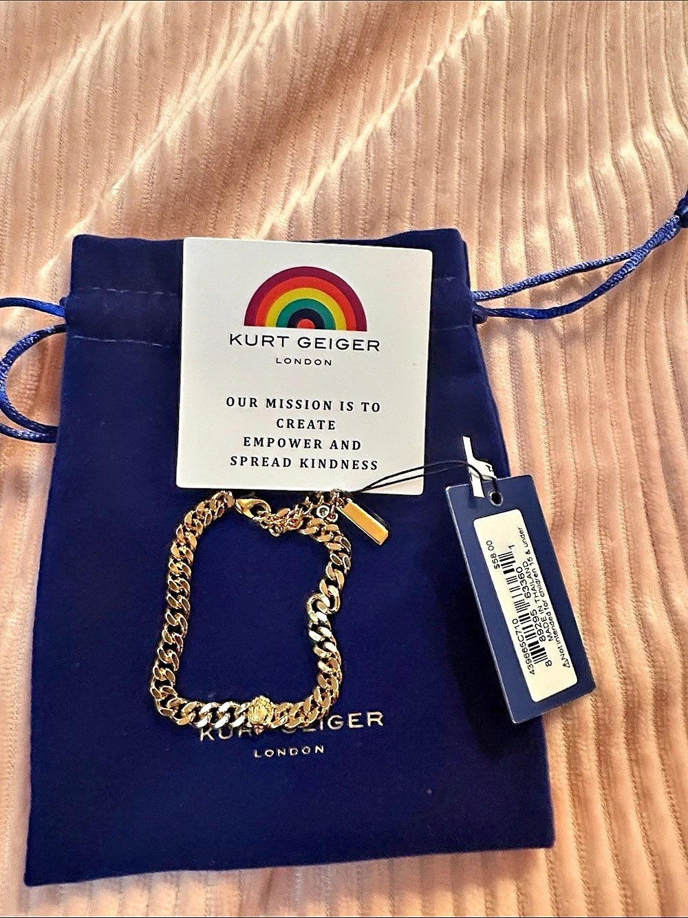Kurt Geiger London Gold-Tone Eagle Chain Bracelet NWT